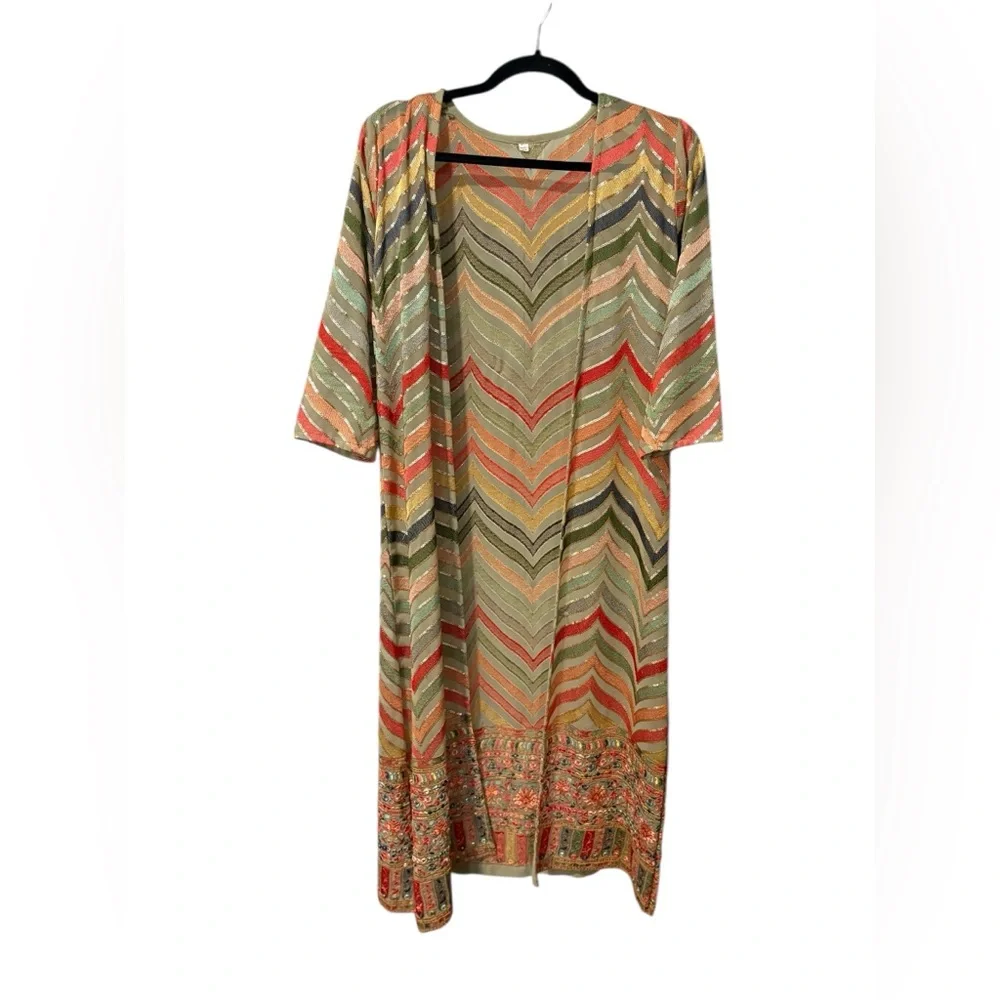 Colorful Chevron Pattern Kimono - Picture 2 of 6